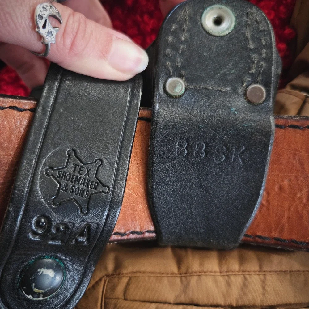 Safariland Police Duty Belt 32 Vintage 90s Basketweave‎ Leather Tex Shoemaker